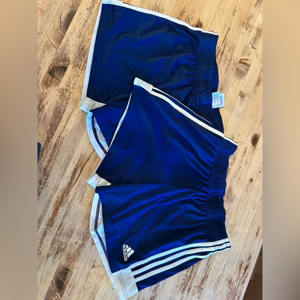 Adidas women’s soccer shorts navy 2 pairs
